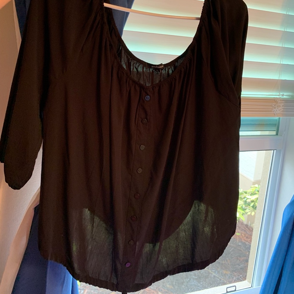 Sheer long sleeve black crop top